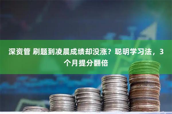 深资管 刷题到凌晨成绩却没涨？聪明学习法，3个月提分翻倍