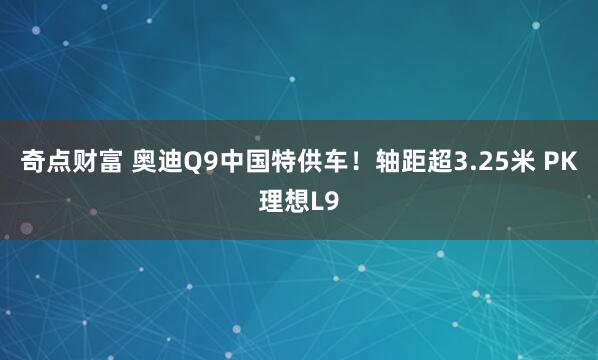奇点财富 奥迪Q9中国特供车！轴距超3.25米 PK理想L9
